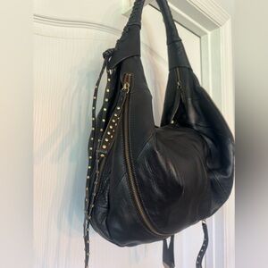 ORYANY HOBO! Fabulous craftsmanship in beautiful black leather shoulder hobo.